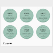 Sticker Rond Vert sauge rustique moderne (Feuille)