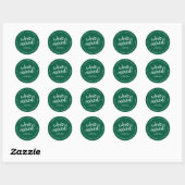 Sticker Rond Vert Script Rustique Blanc Nous Avons Déménagé Nou (Feuille)