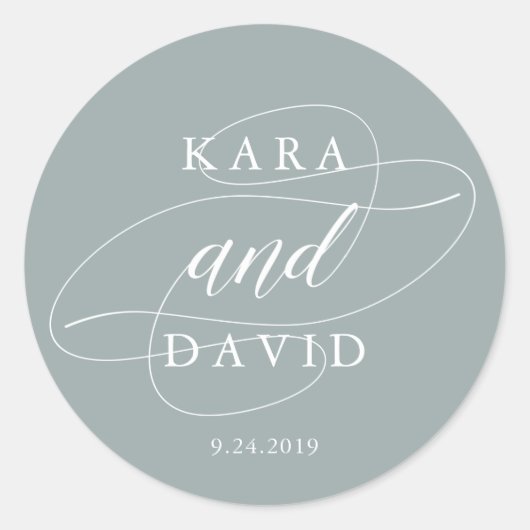 Sticker Rond Vert simple surface | MARIAGE (Devant)