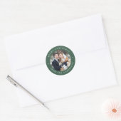 Sticker Rond Vert solide| Photo de vacances (Enveloppe)