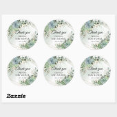 Sticker Rond Vert succulents eucalyptus merci bébé (Feuille)