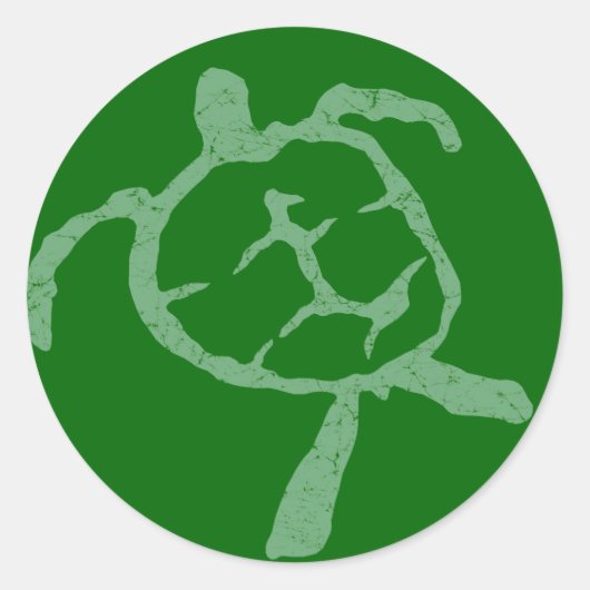 Sticker Rond vert tortue (Devant)