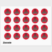 Sticker Rond Vert Triskele Vivid Rouge (Feuille)