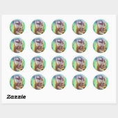 Sticker Rond Vert visage bouddha (Feuille)