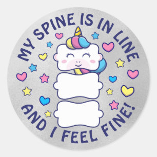 Sticker Rond Verticorn™ Mon Épine Est En Ligne Chiropratique