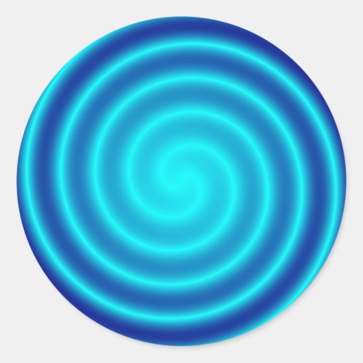 Sticker Rond Vertigo bleu spirale (Devant)