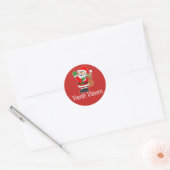 Sticker Rond Vesele Vanoce Tchèque Noël Père Noël Rouge (Enveloppe)