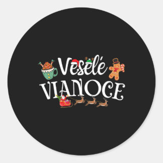 Sticker Rond Veselé Vianoce Slovaque Joyeux Noël Vesele Viano