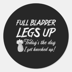 Sticker Rond Vessie Pleine Jambes En L'air Maman Ivf Jour De Tr