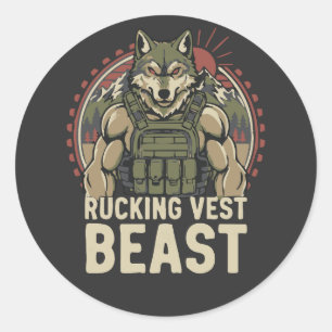 Sticker Rond Veste de Rucking Bête