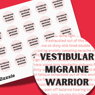 Sticker Rond Vestibular Migraine Warrior Chronique vertigo Butt