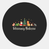 Sticker Rond Vet Tech Animal Christmas Xmas Vibes Veterinary Me (Devant)