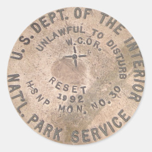 Sticker Rond Vêtements Cadeaux Hot Springs US Dept Of The Inter