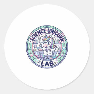 Sticker Rond Vêtements d'application prêts Unicorn Science Unic
