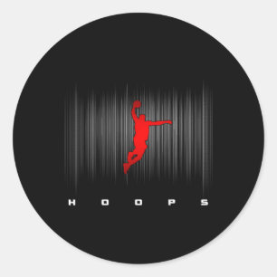 Sticker Rond Vêtements de basket-ball de houops - Basketball