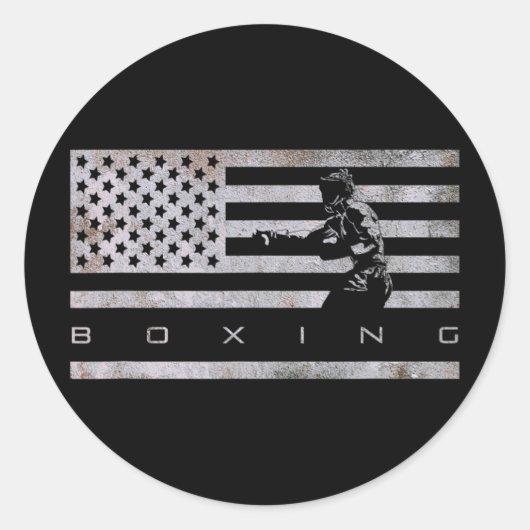 Sticker Rond Vêtements de boxe Drapeau Américain - Boxe 1  (Devant)