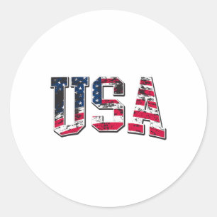Sticker Rond Vêtements de fête du 4 juillet avec drapeau améric