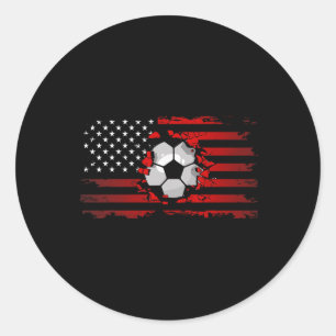 Sticker Rond Vêtements de football avec drapeau américain - Foo