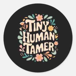 Sticker Rond Vêtements de l'école de la vie d'enseignant dompte