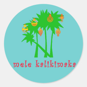 Sticker Rond Vêtements de Noël hawaïens de Mele Kalikimaka