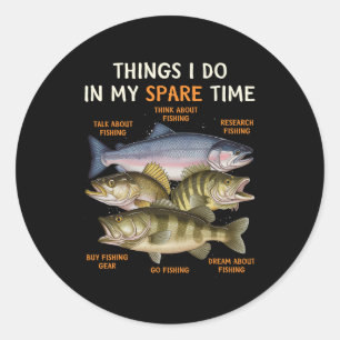 Sticker Rond Vêtements de pêche amusants pour hommes