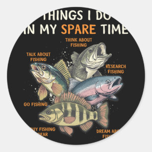 Sticker Rond Vêtements de pêche amusants pour hommes1