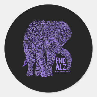 Sticker Rond Vêtements de sensibilisation à l'éléphant pourpre