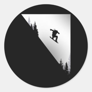 Sticker Rond Vêtements de snowboard - Snowboard Snowboarder Sno