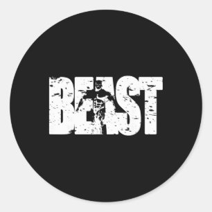 Sticker Rond Vêtements de sport Beast Vêtements de gym Fitness