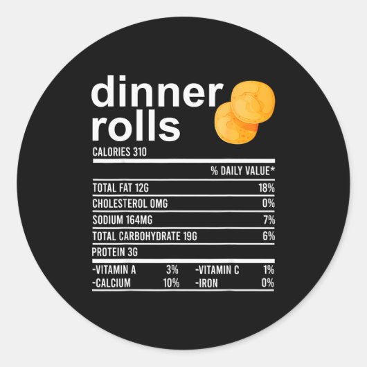 Sticker Rond Vêtements drôles de faits nutritionnels de petits (Devant)