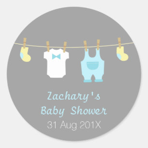 Sticker Rond Vêtements élégants et mignons pour bébé garçon, Ba