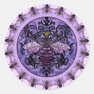 Sticker Rond Vêtements et cadeaux de la Reine Abeille de Carlei