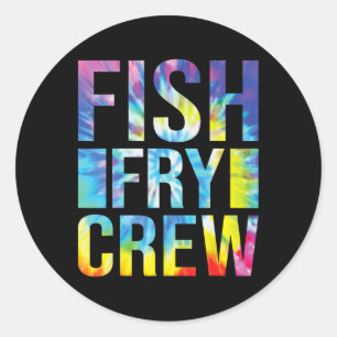 Sticker Rond Vêtements Fish Fry Équipage Fish Fry