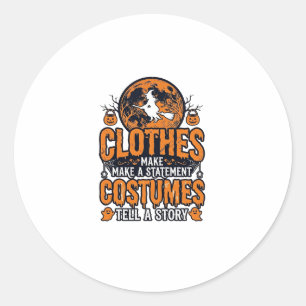 Sticker Rond Vêtements Halloween Vintage Chemise Déclaration de