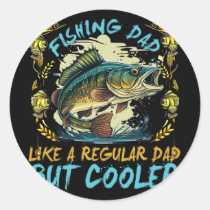 Sticker Rond Vêtements Hommes Pêche Papa Comme Un Papa Régulier