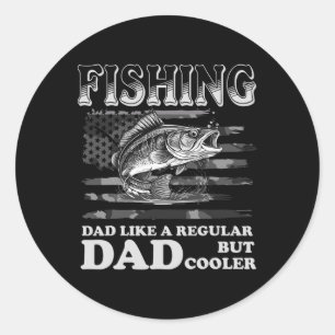 Sticker Rond Vêtements Pêche Vintage Papa Comme Un Papa Régulie