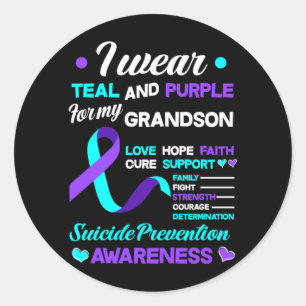 Sticker Rond Vêtements pour hommes sarcelle violet pour la prév