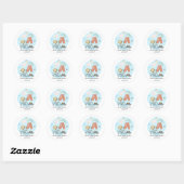 Sticker Rond Vêtements simples Baby shower bleu Accueil (Feuille)