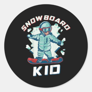 Sticker Rond Vêtements Snowboard Enfants Uni 2t Carton noir Sno