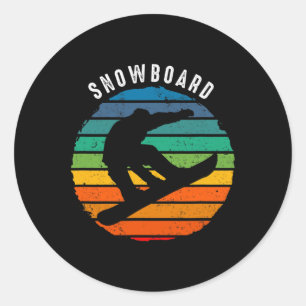 Sticker Rond Vêtements vintages de snowboard - Sunset Snowboard