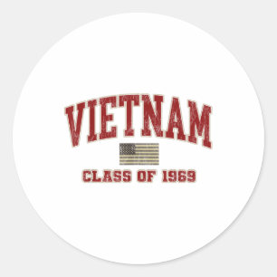 Sticker Rond Vétéran De La Guerre Du Vietnam Chemise Militaire