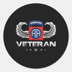 Sticker Rond Vétéran fier de la division aéroportée 82