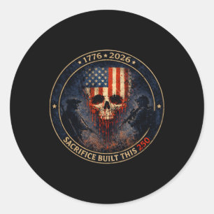 Sticker Rond Vétéran Hommage Sacrifice A Construit Ce 250 Patri