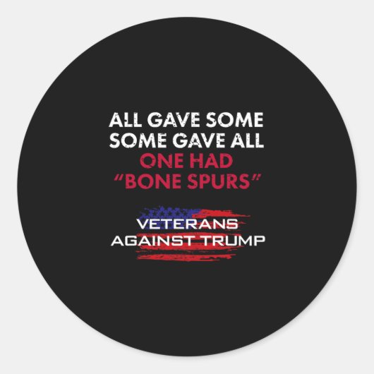 Sticker Rond Veterans Anti-trump Draft Dodger Bone Spurs For Ve (Devant)