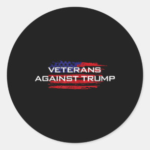 Sticker Rond Vétérans contre Trump - Anti-Trump