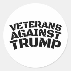 Sticker Rond Vétérans contre Trump Anti-trump Vétérans contre