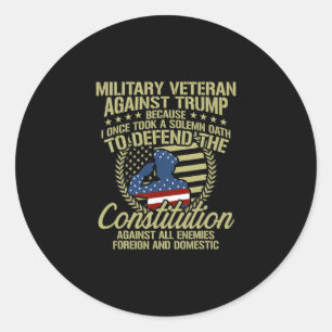 Sticker Rond Vétérans contre Trump drôle anti Trump vêtements