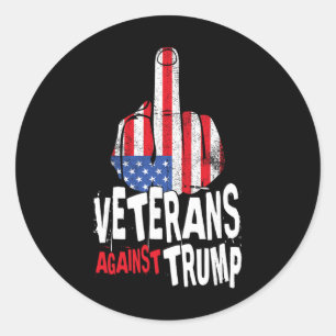 Sticker Rond Vétérans contre Trump Vétérans militaires anti-Tru