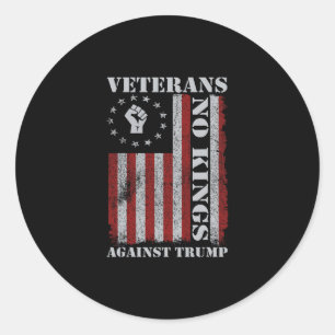 Sticker Rond Vétérans Militaires Protestent Drapeau États-Unis