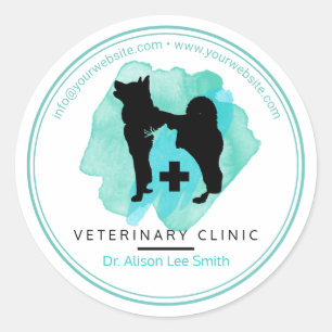 Sticker Rond Vétérinaire de la clinique vétérinaire